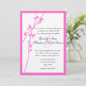 ブライトピンクワイルドフラワーブランチ結婚式招待状 招待状 (スタンド正面)