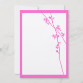 ブライトピンクワイルドフラワーブランチ結婚式招待状 招待状 (裏面)
