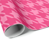 ブライトピンク千鳥格子のラッピング紙 ラッピングペーパー (ロールコーナー)