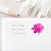 ブライトピンク牡丹差出人住所 ラベル (インサイチュ)