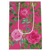 ブライトピンク結婚フローラ ミディアムペーパーバッグ (裏面)