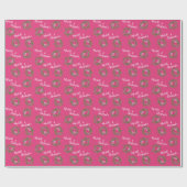 ブライトピンク結婚フローラ ラッピングペーパー (フラット)