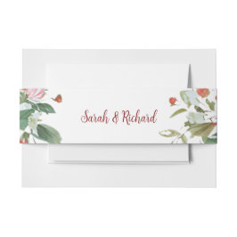 ブライトピンク結婚フローラ 招待状ベリーバンド