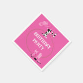 ブライトピンク1st誕生日パーティーまカスタムたは文字 スタンダードカクテルナプキン (角)