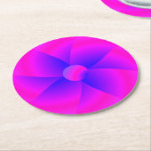 ブライトピンク&ブルー紙パーティーコースター ラウンドペーパーコースター (アングル)