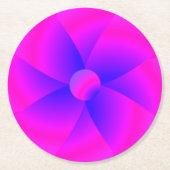 ブライトピンク&ブルー紙パーティーコースター ラウンドペーパーコースター (正面)