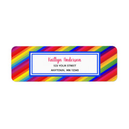 ブライトフィエスタストライプ |差出人住所ラベル ラベル