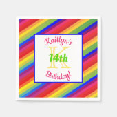 ブライトフィエスタストライプ |紙パーティーナプキン スタンダードカクテルナプキン (正面)