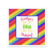 ブライトフィエスタストライプ |紙パーティーナプキン