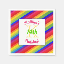 ブライトフィエスタストライプ |紙パーティーナプキン スタンダードカクテルナプキン