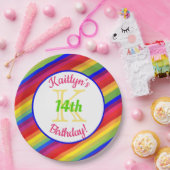 ブライトフィエスタストライプ |誕生日パーティー ペーパープレート (パーティー)