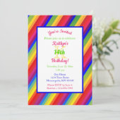 ブライトフィエスタストライプ |誕生日パーティー 招待状 (スタンド正面)