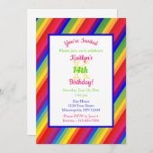 ブライトフィエスタストライプ |誕生日パーティー 招待状 (正面/裏面)