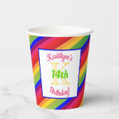 ブライトフィエスタストライプ |誕生日パーティー 紙コップ (裏面)