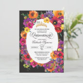 ブライトフィエスタフラワーウォーターカラーフローラキンセアニラ 招待状 (スタンド正面)