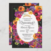 ブライトフィエスタフラワーウォーターカラーフローラキンセアニラ 招待状 (正面/裏面)