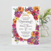 ブライトフィエスタフラワーウォーターカラーフローラキンセアニラ 招待状 (スタンド正面)