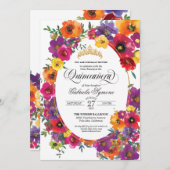 ブライトフィエスタフラワーウォーターカラーフローラキンセアニラ 招待状 (正面/裏面)