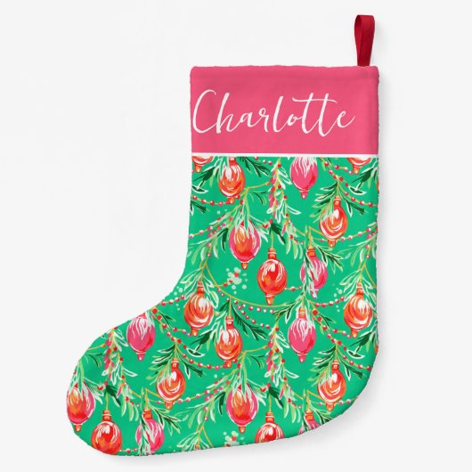 ブライトフェスティバルキッチクリスマス | モノグラム スモールクリスマスストッキング (裏面)
