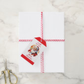 ブライトフェスティバルサンタクロースメリークリスマスカスタム ギフトタグ (より糸付き)