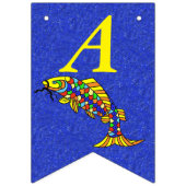 ブライトフェスティバルハッピーバースデー抽象芸術魚 バンティングフラッグ (第2の旗)