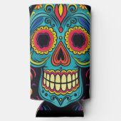 ブライトフォークアートシュガースカルデイオブザデッドパーティー スリム缶クーラー (裏面)