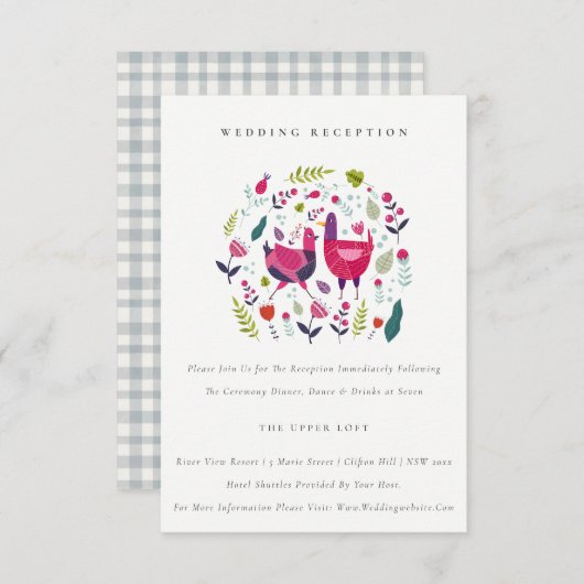 ブライトフォークファームフローラバーズウェディングレセプション エンクロージャーカード (正面/裏面)