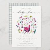 ブライトフォークファームフローラバーディベビーシャワー招待状 サンキューカード (正面/裏面)