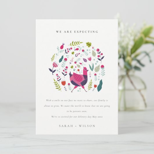 ブライトフォークファームフローラバーディベビー発表 サンキューカード (スタンド正面)