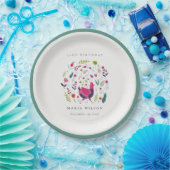 ブライトフォークファームフローラバードエイジ誕生日 ペーパープレート (パーティー)