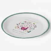 ブライトフォークファームフローラバードエイジ誕生日 ペーパープレート (アングル)