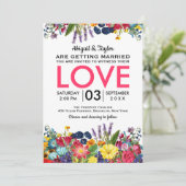 ブライトフカラフルラワーズサマー結婚式招待状 招待状 (スタンド正面)