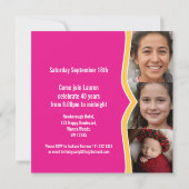 ブライトフラグ写真テンプレート40th誕生日パーティー 招待状 (裏面)