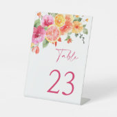 ブライトフラワーシトラスブライダルシャワーテーブル番号 台座サイン (正面)