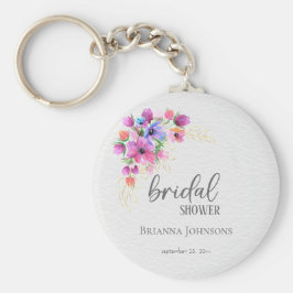 ブライトフラワーズゴールデングリーンブライダルシャワー キーホルダー