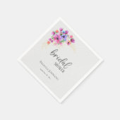 ブライトフラワーズゴールデングリーンブライダルシャワー スタンダードカクテルナプキン (角)