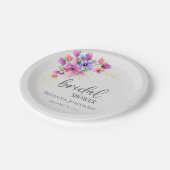 ブライトフラワーズゴールデングリーンブライダルシャワー ペーパープレート (アングル)