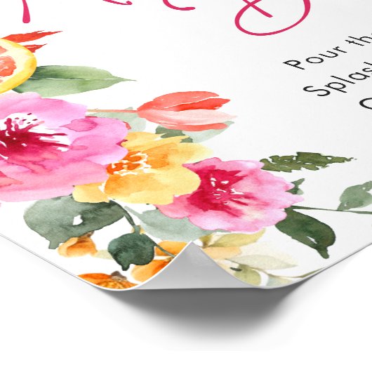 ブライトフラワーズフローラシトラスブライダルミモサバー ポスター (角)