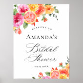 ブライトフラワーズフローラ柑橘系ブライダルシャワー歓迎 ポスター (正面)