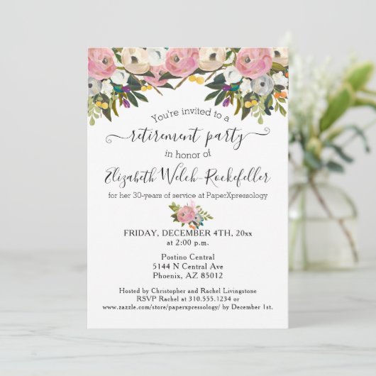 ブライトフラワーズボホフローラ退職パーティー写真 招待状 (スタンド正面)