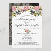 ブライトフラワーズボホフローラ退職パーティー写真 招待状 (正面/裏面)