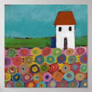 ブライトフラワーズランドスケーププリント ポスター