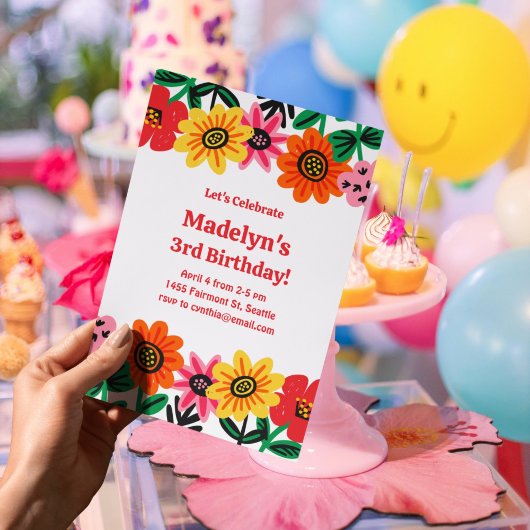 ブライトフラワーパワー誕生日 招待状