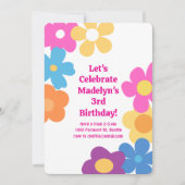 ブライトフラワーパワー誕生日 招待状 (正面)