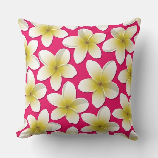 ブライトフランギパニ/プルメリア花 クッション (正面)