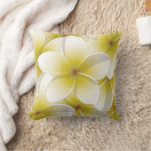 ブライトフランギパニ/プルメリア花 クッション (ブランケット)