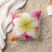 ブライトフランギパニ/プルメリア花 クッション (ブランケット)
