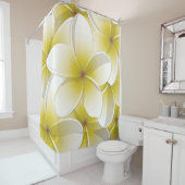 ブライトフランギパニ/プルメリア花 シャワーカーテン (インサイチュ)