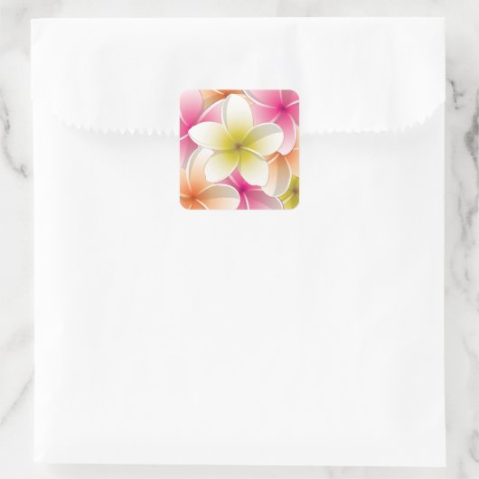 ブライトフランギパニ/プルメリア花 スクエアシール (バッグ)