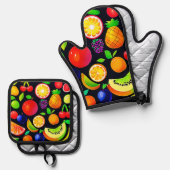 ブライトフルーツコレクション 鍋つかみ&鍋敷きセット (正面/裏面)